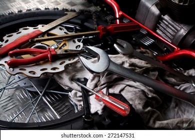 Wheels And Mechanic Tools