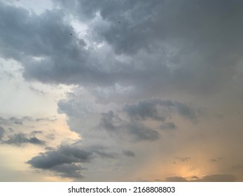 When The Air Moves Up And Down Stratocumulus Gray And Orange Clouds Will Rise In Layers Of Clouds Into The Beautiful Sky At Thailand.no Focus