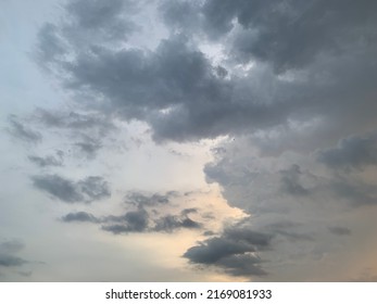 When The Air Moves Up And Down Stratocumulus Gray And Orange Clouds Will Rise In Layers Of Clouds Into The Beautiful Sky At Thailand.no Focus