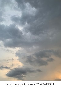 When The Air Moves Up And Down Stratocumulus Gray And Orange Clouds Will Rise In Layers Of Clouds Into The Beautiful Sky At Thailand.no Focus