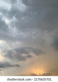 When The Air Moves Up And Down Stratocumulus Gray And Orange Clouds Will Rise In Layers Of Clouds Into The Beautiful Sky At Thailand.no Focus