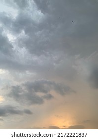 When The Air Moves Up And Down Stratocumulus Gray And Orange Clouds Will Rise In Layers Of Clouds Into The Beautiful Sky At Thailand.no Focus