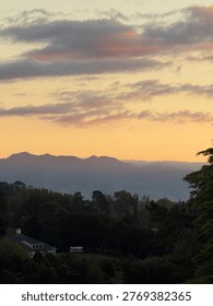 When sunrays come down through mountains