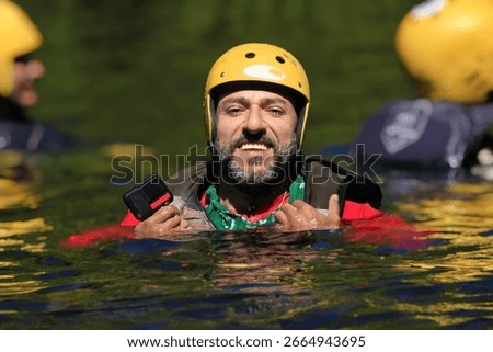 when you fall into the river while rafting