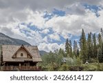 When you see a magical place like this, you imagine gnomes and wizards and dragons. Nope. Just a mountain town with a cool view. Rocky Mountains Colorado. USA Red Cliff.