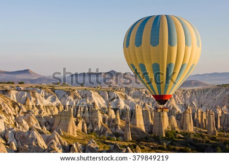 When your dreams come true. Air ballooning at dawn in Turkey. Cappadocia