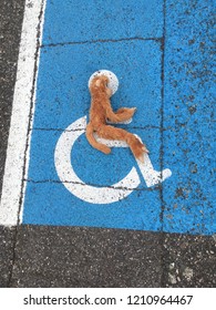 While Taking Part In The Wheelchair Rugby League World Cup In France We Had This Idea Of Using Our England Team Mascot ‘Kong’ To Spice Up This Worn Out Disabled Parking Spot.