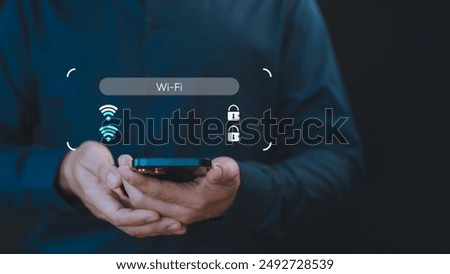 While using a smartphone, a man faces difficulties connecting to Wi-Fi, encountering either connection issues or incorrect password, leading to a delay in loading digital data from websites.