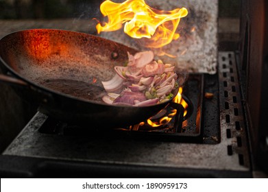 While Sautéing Vegetables A Cool Fire Sprung From The Pan.