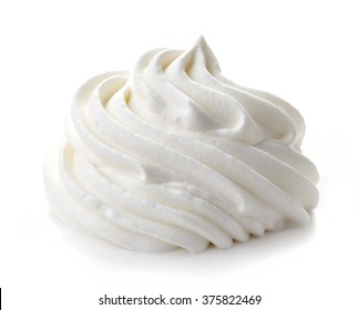 Whipped Cream Isolated On White Background