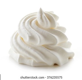 Whipped Cream Isolated On White Background