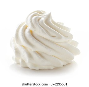 Whipped Cream Isolated On White Background