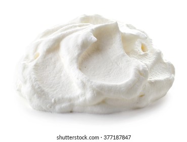 Whipped Cream Isolated On White Background