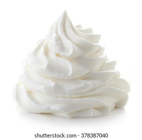 whipped cream isolated on white background