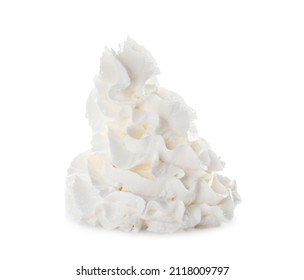 Whipped Cream Swirl Isolated On White Background