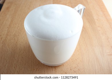 Whipping Of Milk Foam Glass