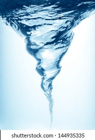 Whirlpool in blue water