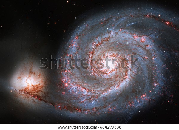 Whirlpool Galaxy. Spiral galaxy M51 or\
NGC 5194\
Elements of this image are furnished by\
NASA.