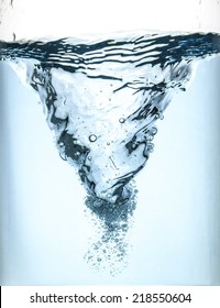 Whirlpool underwater in blue