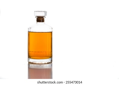 Whiskey bottle isolated in white