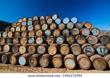 whiskey casks at the cooperage
