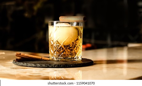 Whiskey Drink With Ice Ball 