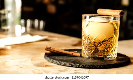 Whiskey Drink With Ice Ball 