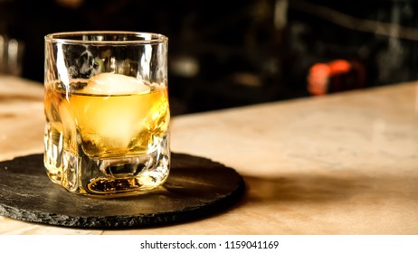 Whiskey Drink With Ice Ball 