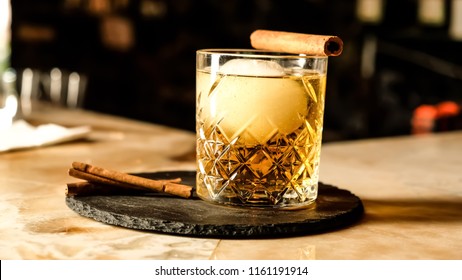 Whiskey Drink With Ice Ball