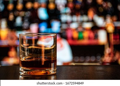 Whiskey In A Glass At The Bar