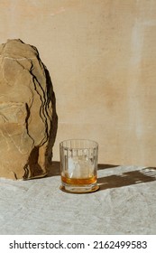 Whiskey Glass And A Rock, Still Life As An Equivalence For Flavor