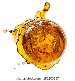 Whiskey Glass Splash, Top View