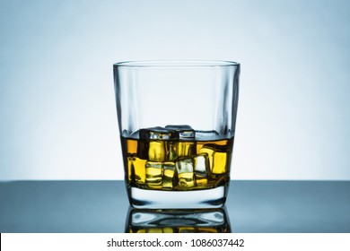 Whiskey Glasses Ice Cubes Stock Photo 1086037442 