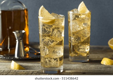 Whiskey Highball With Ginger Ale And Lemons