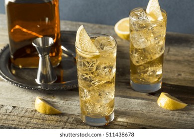 Whiskey Highball With Ginger Ale And Lemons