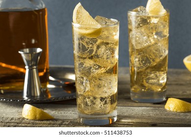 Whiskey Highball With Ginger Ale And Lemons