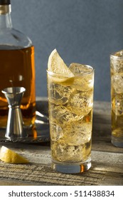 Whiskey Highball With Ginger Ale And Lemons