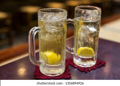 Whiskey Highball With Soda Water And Lemon