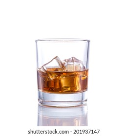 Whiskey Old Fashioned On Isolated White