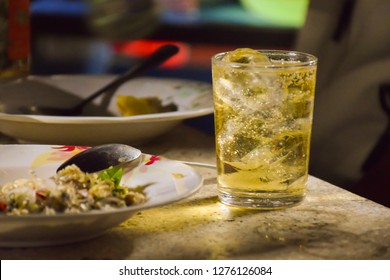 Whiskey on table