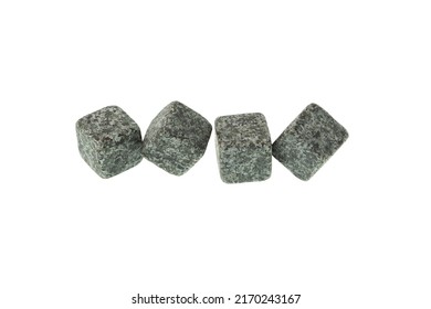 Whiskey stones on white background. Whiskey Stones Chill Fine Beverages Without Diluting Them.