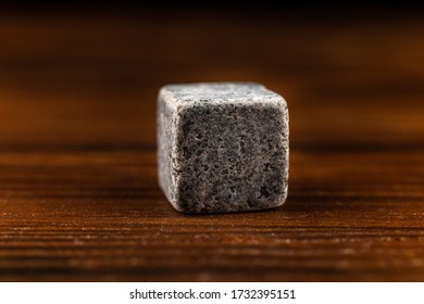 whiskey stones on a wooden table