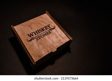  Whiskey Stones In A Wooden Gift Box.