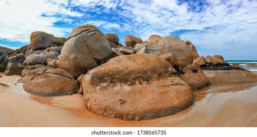 Whisky Bay panoramic view in Wilsons Promontory Marine Park, Australia. - Shutterstock ID 1738565735