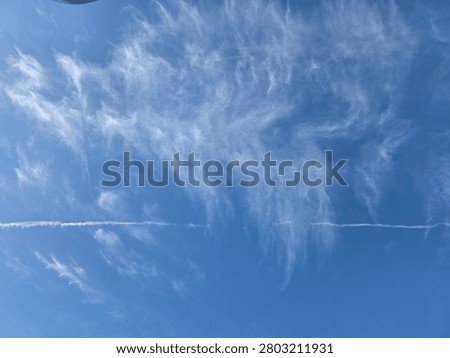 The whispy clouds in the sky