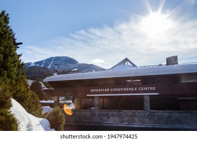 WHISTLER, BC, CANADA - FEB 28, 2021: Whistler Village Conference Center.