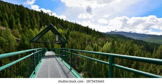 WHISTLER, BC, CANADA, JUNE 04, 2019: Whistler Bungee Bridge, One Of Attraction In Sea To Sky Trail