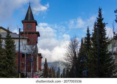 Whistler, BC Canada - November 16, 2021, Cityscape From Town Of Whistler During The Shutdown Of Skiing Activities In Early Winter