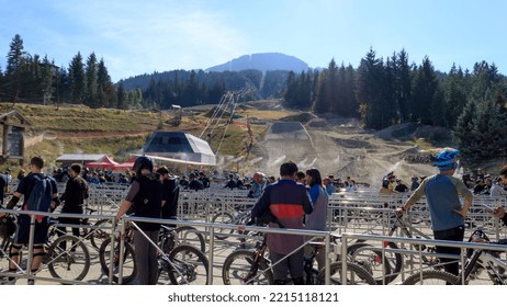 Whistler, BC, Canada - Oct 1, 2022: Whistler Is Visited By Over 2 Million People Each Year For Skiing During Winter And Mountain Biking During Summer.