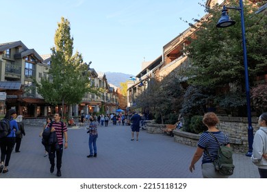 Whistler, BC, Canada - Oct 1, 2022: Whistler Is Visited By Over 2 Million People Each Year For Skiing During Winter And Mountain Biking During Summer.